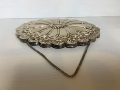 Miroir de mariée argent turc style ottoman fleurs en relief