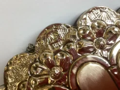 Miroir de mariée argent turc style ottoman fleurs en relief