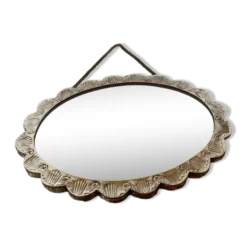 Miroir de mariée argent turc style ottoman fleurs en relief