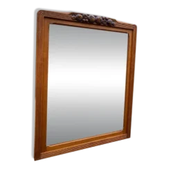 Miroir d'entrée art déco 1950 en chêne massif console