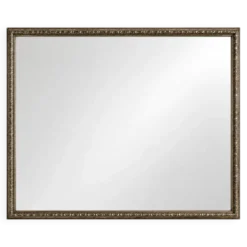 Miroir de parquet, cadre doré à frise de perles