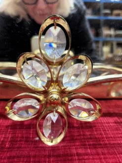 Miroir de salle de bain en métal doré