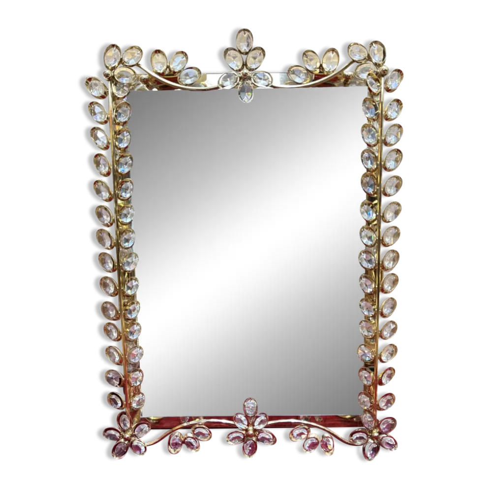 Miroir de salle de bain en métal doré