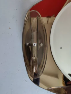 Miroir de salle de bain verre fumé, design italien, années 80