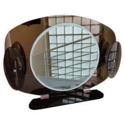 Miroir de salle de bain verre fumé, design italien, années 80