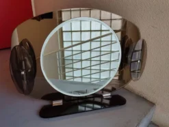 Miroir de salle de bain verre fumé, design italien, années 80
