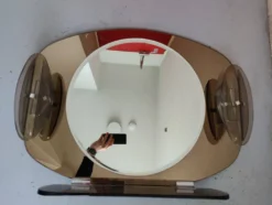 Miroir de salle de bain verre fumé, design italien, années 80