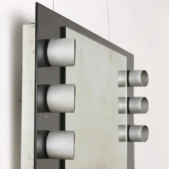 Miroir de salle de bain vintage avec lumières, Italie, années 1970