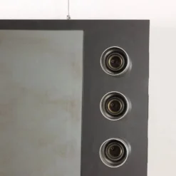 Miroir de salle de bain vintage avec lumières, Italie, années 1970