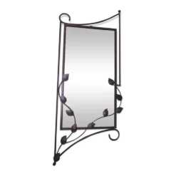 Miroir design avec entourage métal gris 89x37cm