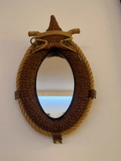 Miroir design en cordage