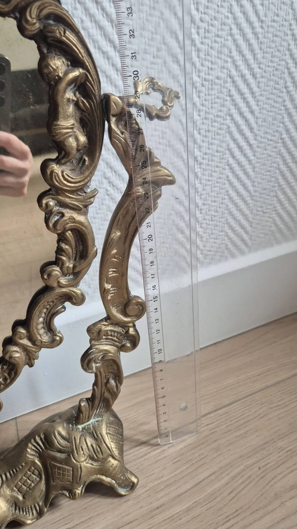 Miroir de table ancien en bronze — style Louis XV Rococo — 1900-1920