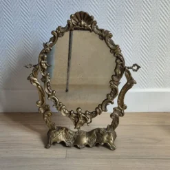 Miroir de table ancien en bronze — style Louis XV Rococo — 1900-1920