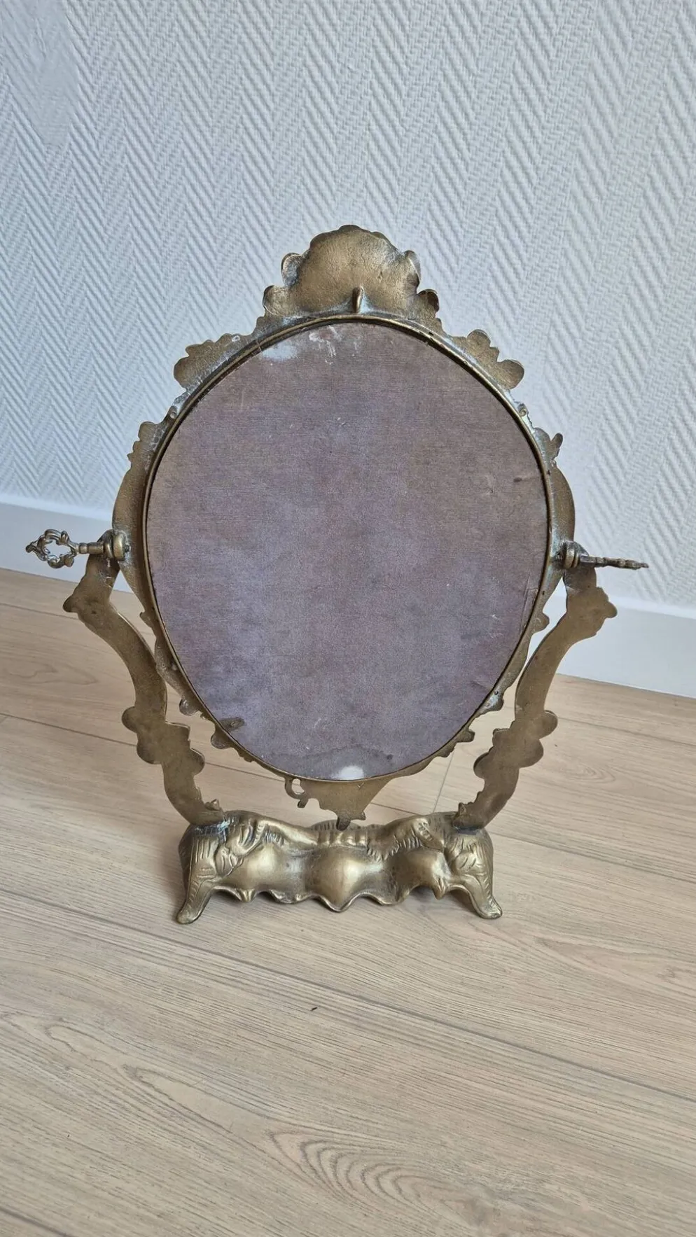 Miroir de table ancien en bronze — style Louis XV Rococo — 1900-1920
