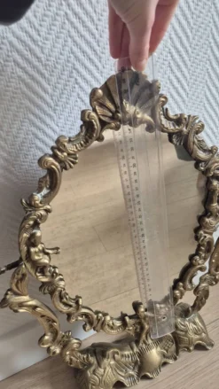 Miroir de table ancien en bronze — style Louis XV Rococo — 1900-1920