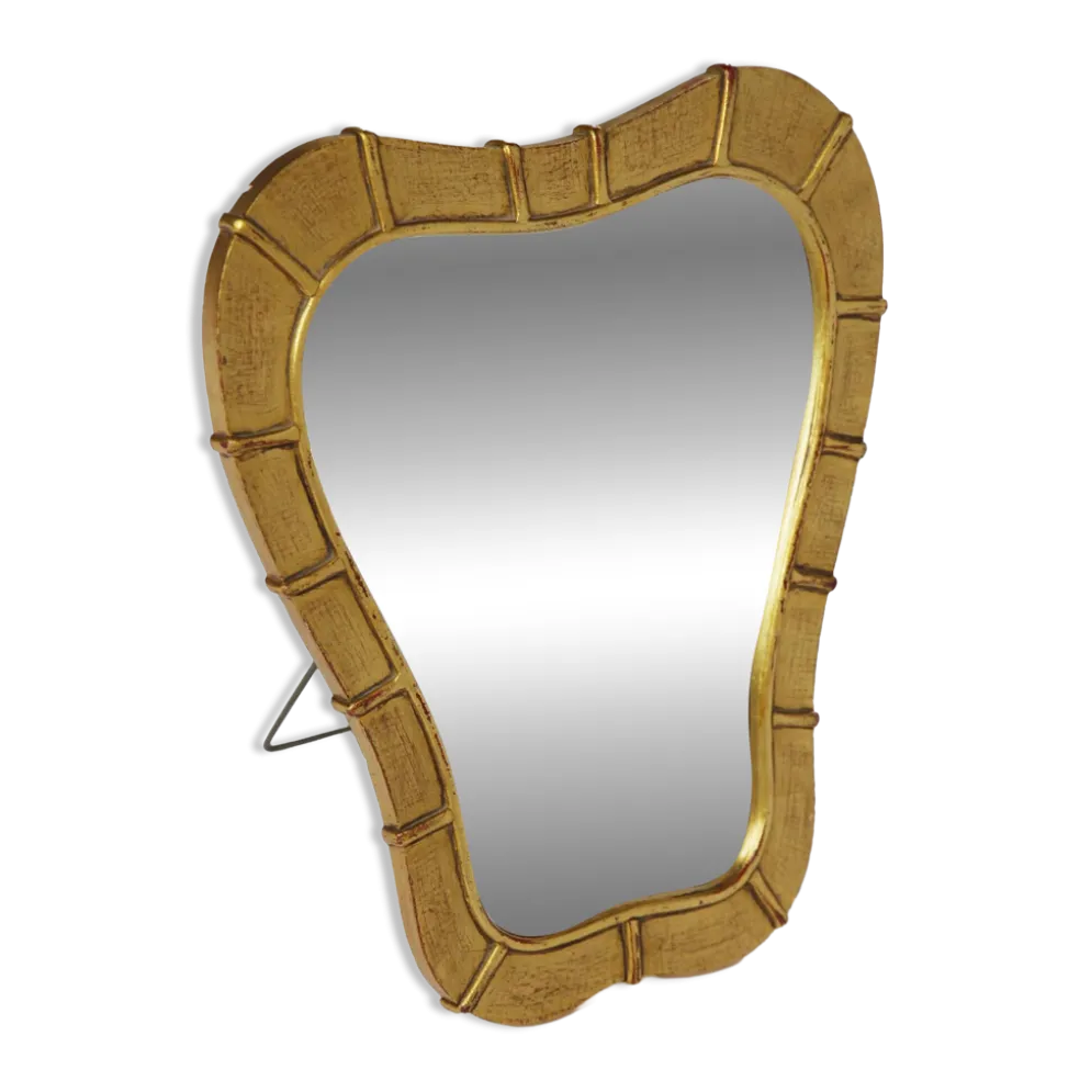 Miroir de table italien en bois doré, années 1950