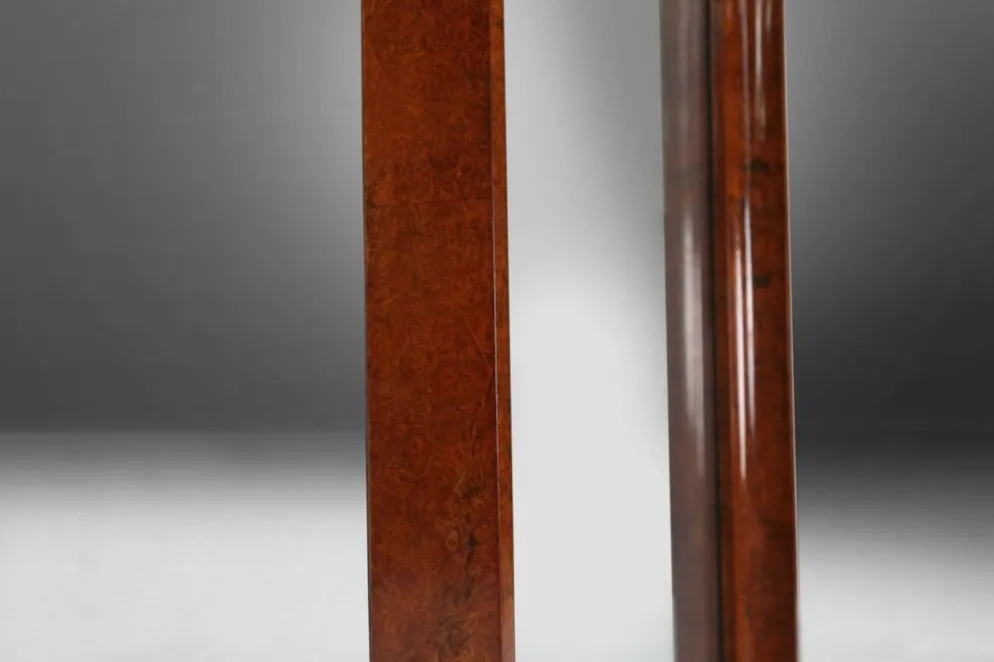 Miroir de toilette Art Déco par De Coene en placage de noyer, Belgique années 1930