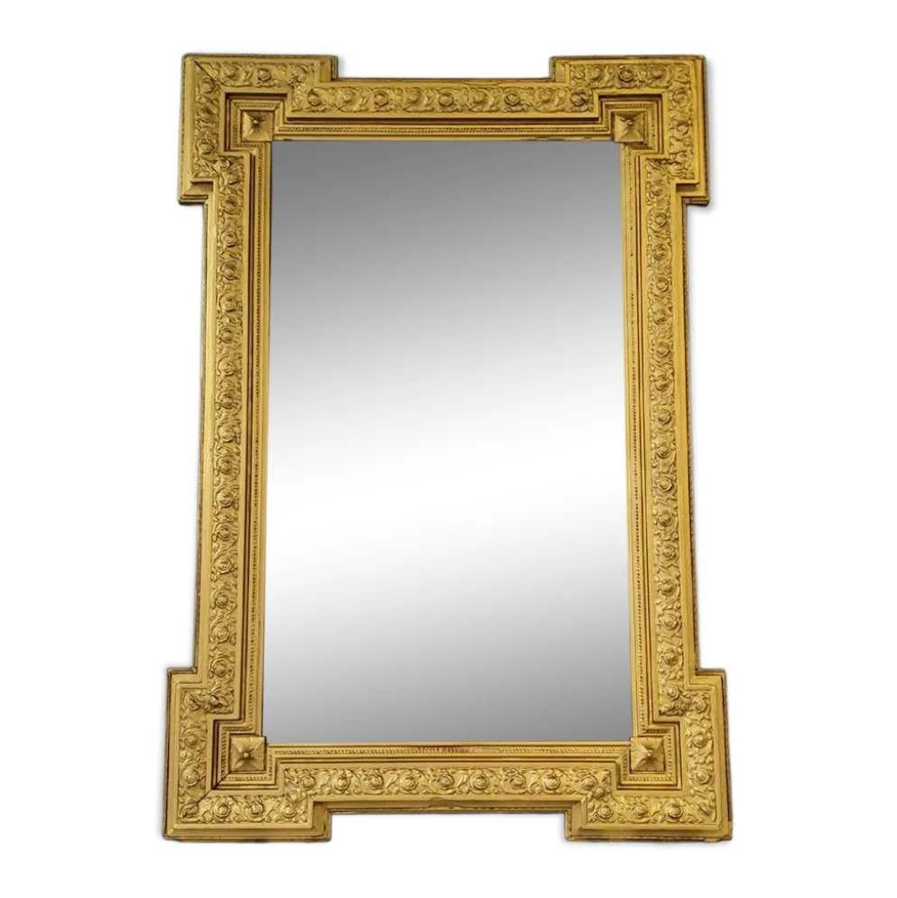 Miroir doré biseauté