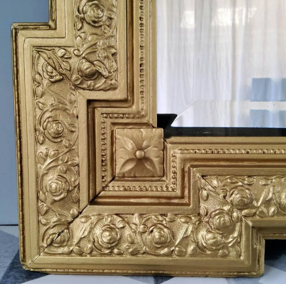 Miroir doré biseauté