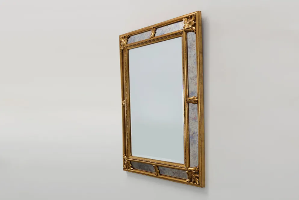Miroir doré de style baroque par Deknudt, Belgique 20e siècle