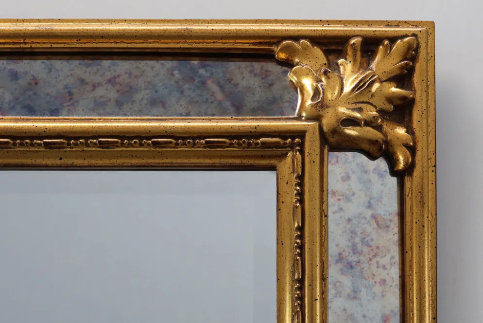 Miroir doré de style baroque par Deknudt, Belgique 20e siècle
