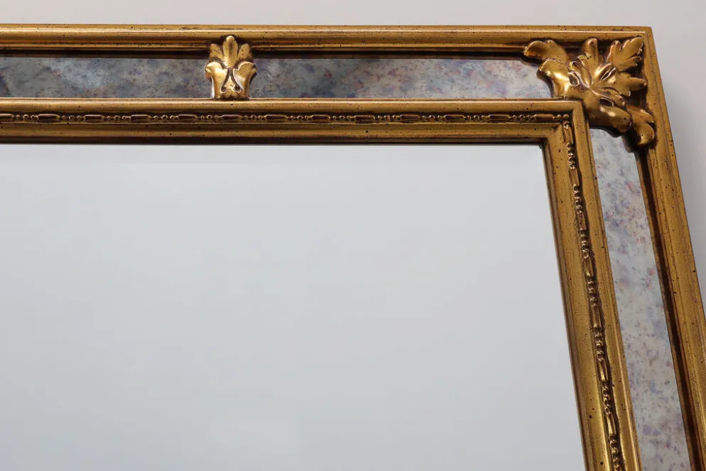 Miroir doré de style baroque par Deknudt, Belgique 20e siècle
