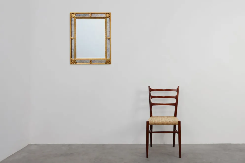 Miroir doré de style baroque par Deknudt, Belgique 20e siècle