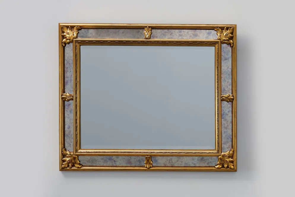 Miroir doré de style baroque par Deknudt, Belgique 20e siècle