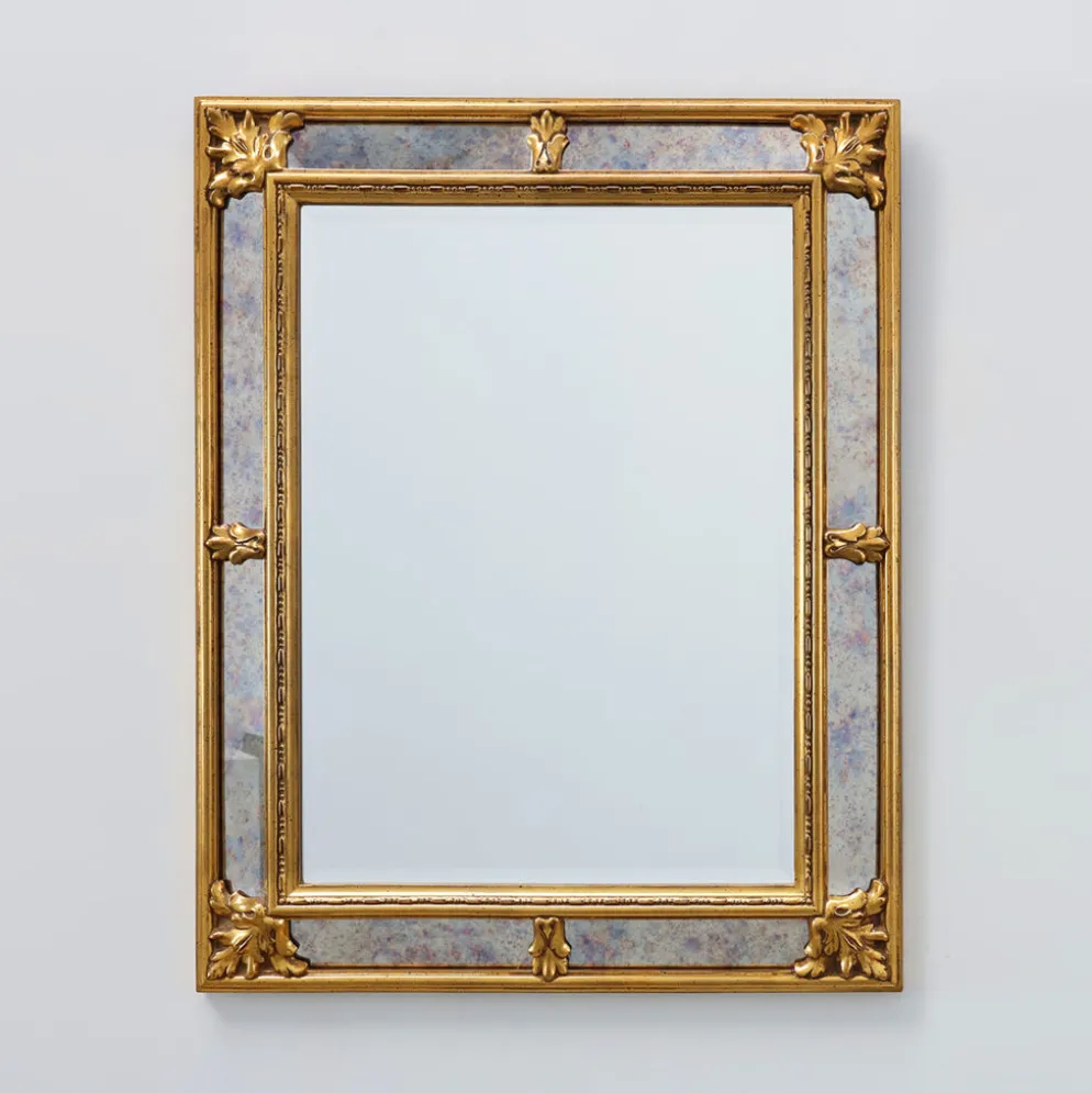 Miroir doré de style baroque par Deknudt, Belgique 20e siècle
