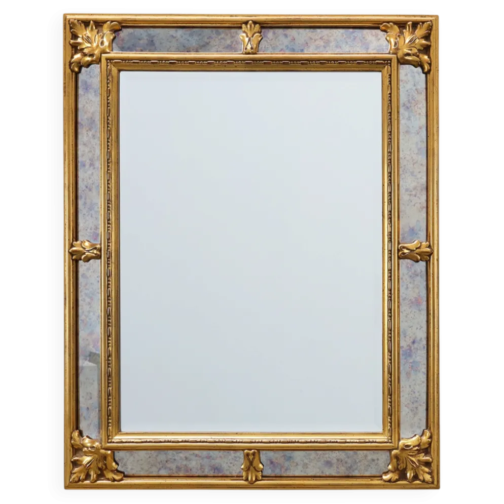 Miroir doré de style baroque par Deknudt, Belgique 20e siècle