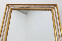 Miroir doré de style mid-century moderne par Deknudt, Belgique, années 1970