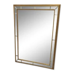 Miroir doré et biseauté à parecloses DeKnudt, Belgique 1960-70
