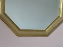 Miroir doré octogonal glace biseautée années 70