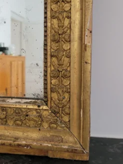 Miroir doré stuc et bois Empire