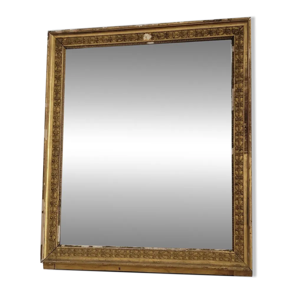Miroir doré stuc et bois Empire