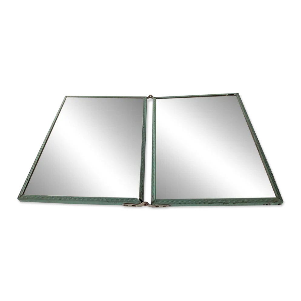 Miroir double de barbier ancien
