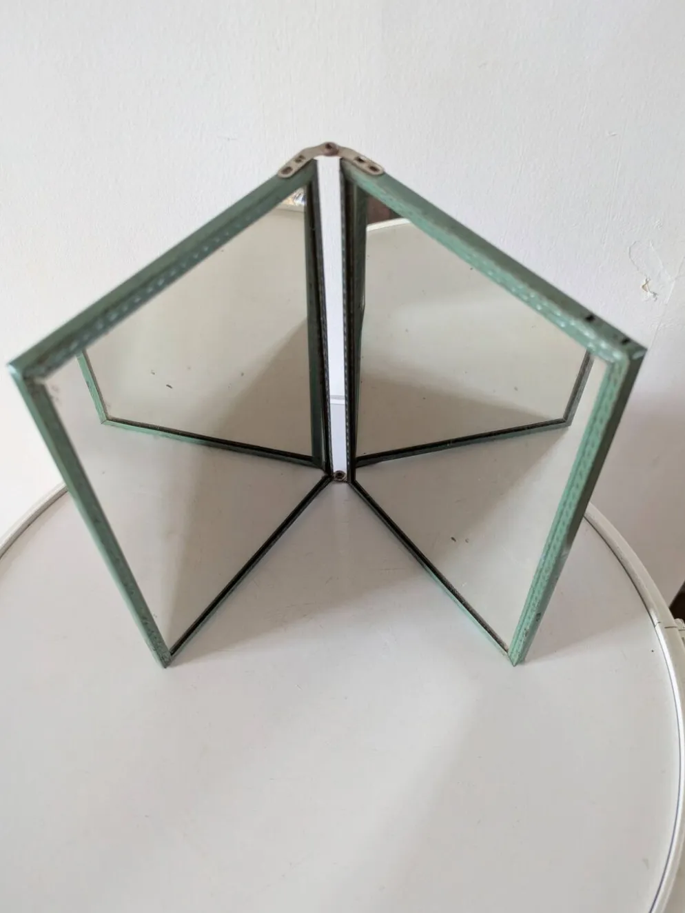 Miroir double de barbier ancien