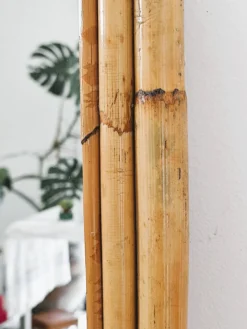 Miroir en bambou tressé ton naturel