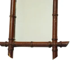 Miroir en bois ancien imitant le bambou, France
