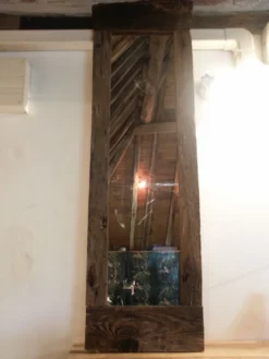 Miroir en bois de récupération 44x150