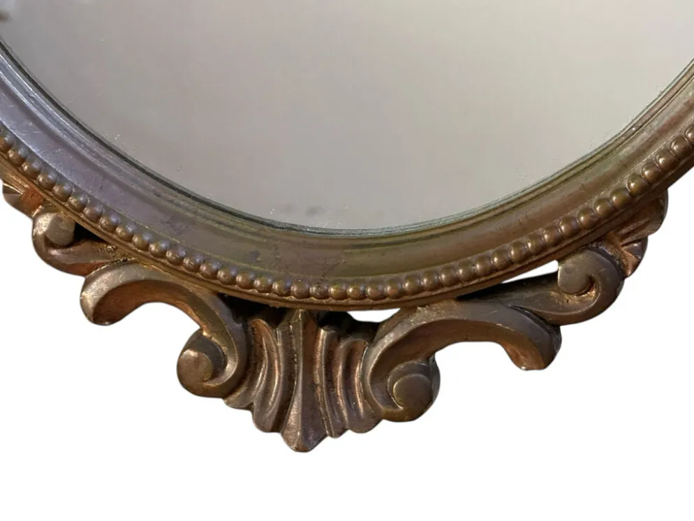 Miroir en bois doré des années 50 France