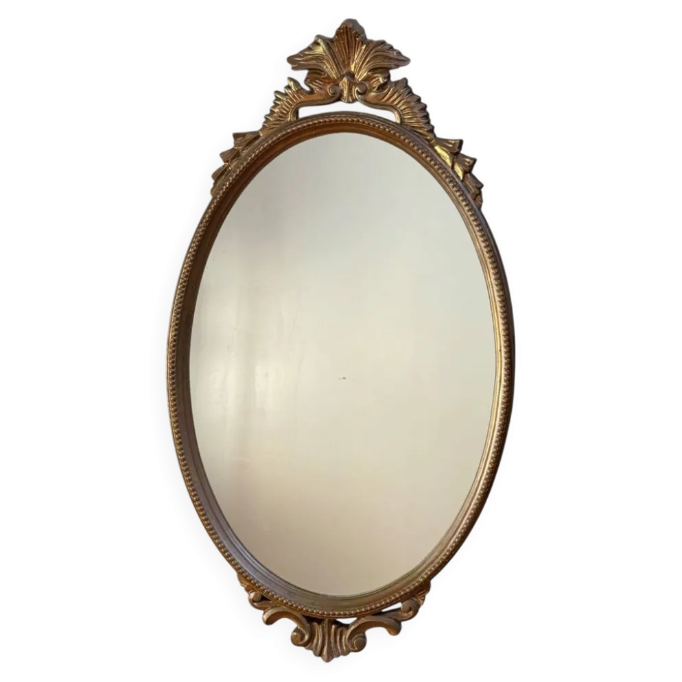 Miroir en bois doré des années 50 France