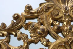 Miroir en bois doré de style rococo par Deknudt, Belgique, 20e siècle