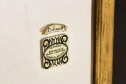 Miroir en bois doré et verre noir par Deknudt Belgium