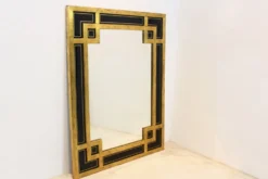 Miroir en bois doré et verre noir par Deknudt Belgium