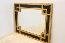 Miroir en bois doré et verre noir par Deknudt Belgium