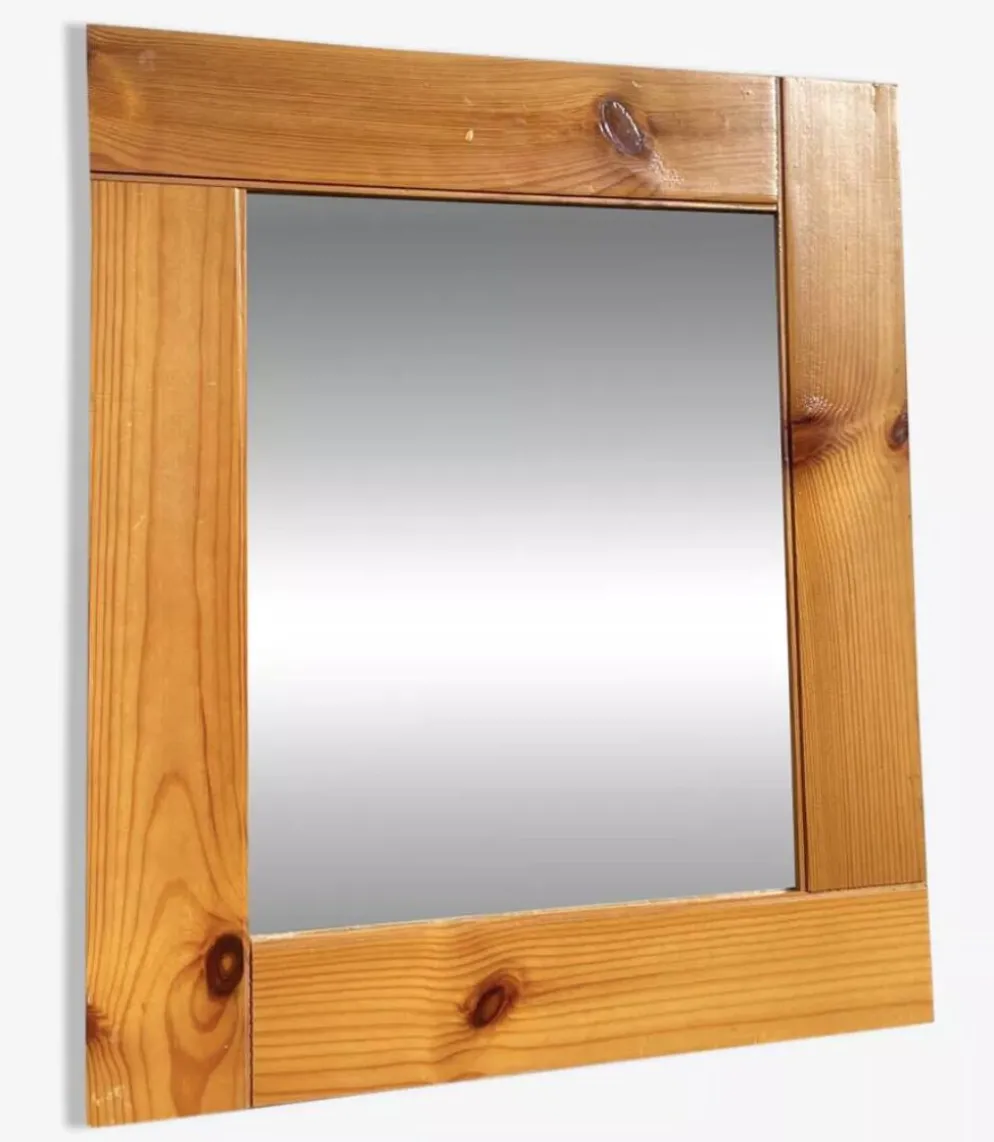Miroir en bois Maison Regain pin 1980 40x35