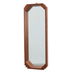 Miroir en bois octogonal géométrique Art Déco, Italie vers 1925