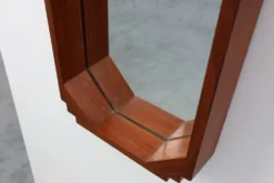 Miroir en bois octogonal géométrique Art Déco, Italie vers 1925