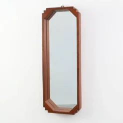 Miroir en bois octogonal géométrique Art Déco, Italie vers 1925